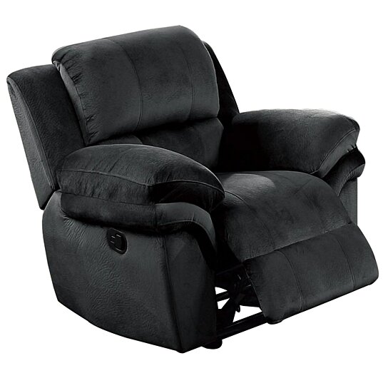 Saltoro Sherpi Fabric Upholstered Power Recliner with Pillow Arm